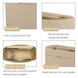 Felt Purse Organizer Insert with Multi Pockets, Bag-in-Bag Liner for Handbags & Backpacks, Travel Makeup Storage Bag