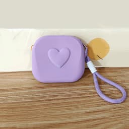 1pc Love Heart Storage Bag Silicone Coin Purse Wallet with Weaving Lanyard Portable Data Cable Earphone Organizer Key Pouch