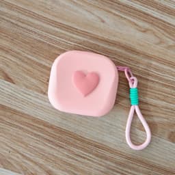 1pc Love Heart Storage Bag Silicone Coin Purse Wallet with Weaving Lanyard Portable Data Cable Earphone Organizer Key Pouch