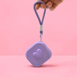 1pc Love Heart Storage Bag Silicone Coin Purse Wallet with Weaving Lanyard Portable Data Cable Earphone Organizer Key Pouch