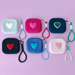 1pc Love Heart Storage Bag Silicone Coin Purse Wallet with Weaving Lanyard Portable Data Cable Earphone Organizer Key Pouch