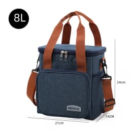 Portable Thermal Lunch Bag Picnic Food Cooler Bags Insulated Case Durable Waterproof Office Lunchbag Shoulder Strap Cooling Box