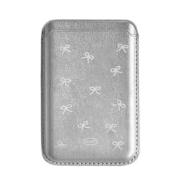 Korean Cute Bow MagSafe Wallet Magnetic Card Holder for iPhone 17 16 15 14 Pro Max PU Leather Pocket Phone Bag Accessory INS