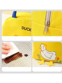 Little Yellow Duck Lunch Box Bag, Insulated Lunch Bag, Portable Student Lunch Box, Aluminum Foil Layer, Thickened, Stain-Resistant Canvas Tote Bag, 1 Piece