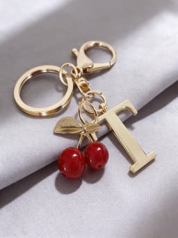 Premium Gold Elegant Letter Keychain, A-Z Alphabet 3D Pendant, Red Heart Accessory, Fashionable Silver Key Chain Ring, Bag/Backp