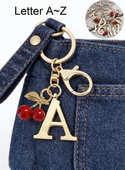 Premium Gold Elegant Letter Keychain, A-Z Alphabet 3D Pendant, Red Heart Accessory, Fashionable Silver Key Chain Ring, Bag/Backp
