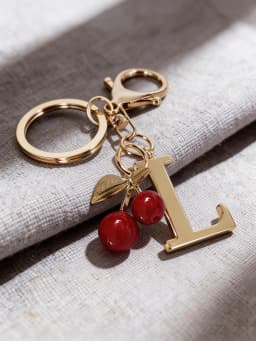 Premium Gold Elegant Letter Keychain, A-Z Alphabet 3D Pendant, Red Heart Accessory, Fashionable Silver Key Chain Ring, Bag/Backp