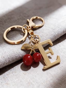 Premium Gold Elegant Letter Keychain, A-Z Alphabet 3D Pendant, Red Heart Accessory, Fashionable Silver Key Chain Ring, Bag/Backp