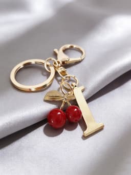 Premium Gold Elegant Letter Keychain, A-Z Alphabet 3D Pendant, Red Heart Accessory, Fashionable Silver Key Chain Ring, Bag/Backp