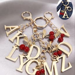 Premium Gold Elegant Letter Keychain, A-Z Alphabet 3D Pendant, Red Heart Accessory, Fashionable Silver Key Chain Ring, Bag/Backp