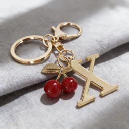 Premium Gold Elegant Letter Keychain, A-Z Alphabet 3D Pendant, Red Heart Accessory, Fashionable Silver Key Chain Ring, Bag/Backp