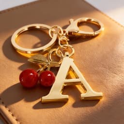 Premium Gold Elegant Letter Keychain, A-Z Alphabet 3D Pendant, Red Heart Accessory, Fashionable Silver Key Chain Ring, Bag/Backp