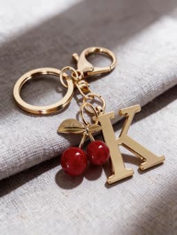 Premium Gold Elegant Letter Keychain, A-Z Alphabet 3D Pendant, Red Heart Accessory, Fashionable Silver Key Chain Ring, Bag/Backp