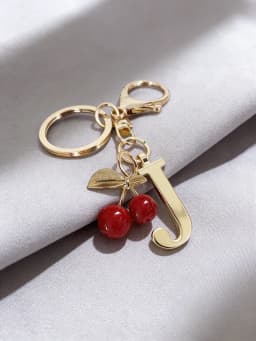 Premium Gold Elegant Letter Keychain, A-Z Alphabet 3D Pendant, Red Heart Accessory, Fashionable Silver Key Chain Ring, Bag/Backp