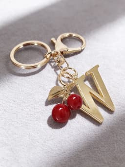 Premium Gold Elegant Letter Keychain, A-Z Alphabet 3D Pendant, Red Heart Accessory, Fashionable Silver Key Chain Ring, Bag/Backp