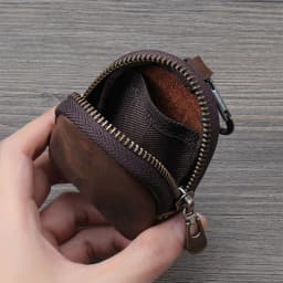 WERLLANDS PU Leather Carabiner Multi-Color Retro Mini Coin Purse Keychain Wallet