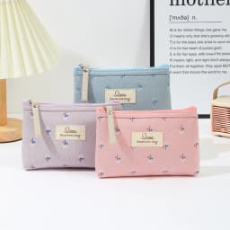 Instagram Style Canvas Makeup Bag Printed Women's Portable Student Pencil Case Travel Storage Toiletries Bag