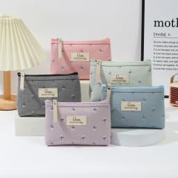 Instagram Style Canvas Makeup Bag Printed Women's Portable Student Pencil Case Travel Storage Toiletries Bag