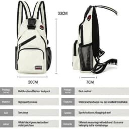 KISMIS Messenger Shoulder Multi-functional Men's and Women's Backpack Chest Bag Travel Backpack with Headphone Hole