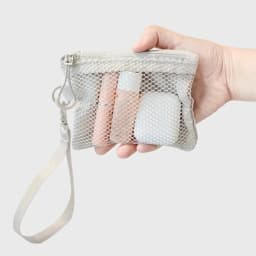 Fashion Lightweight Mesh Storage Bag With Zipper Solid Color Cosmetic Bag Multifunctional Polyester Makeup Pouch Makeup Storage