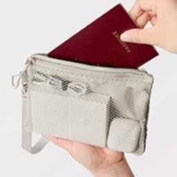 Fashion Lightweight Mesh Storage Bag With Zipper Solid Color Cosmetic Bag Multifunctional Polyester Makeup Pouch Makeup Storage