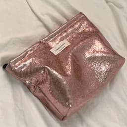 Portable Shiny Sequins Makeup Bag Silver Champagne Cosmetic Bag Solid Color Toiletries Skincare Storage Bag Travel