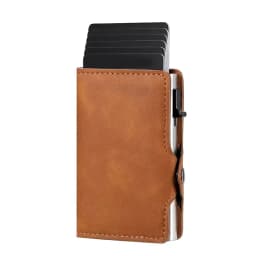 Carbon Fiber Credit Card Holder Men's RFID Blocking Smart Metal Thin Slim Pop Up Minimalist Wallet Small Purse Metal Coin Bag