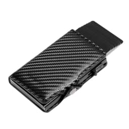 Carbon Fiber Credit Card Holder Men's RFID Blocking Smart Metal Thin Slim Pop Up Minimalist Wallet Small Purse Metal Coin Bag