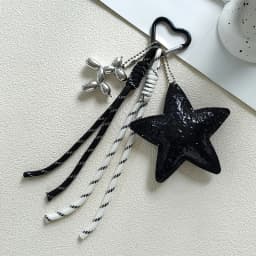 New Leather Star Bag Charm Cute Balloon Dog Decorative Keychain Fashion Braided Rope Bag Hanging Accessorie