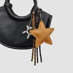 New Leather Star Bag Charm Cute Balloon Dog Decorative Keychain Fashion Braided Rope Bag Hanging Accessorie