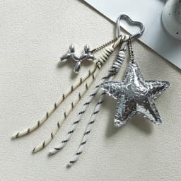 New Leather Star Bag Charm Cute Balloon Dog Decorative Keychain Fashion Braided Rope Bag Hanging Accessorie