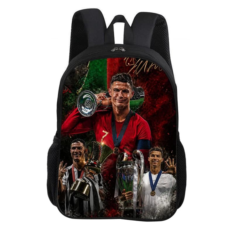 Ronaldo School Backpack CR Football Star Rucksack Child Bookbag Knapsack Fashion Schoolbag Football Sports Backpack Kids Gift
