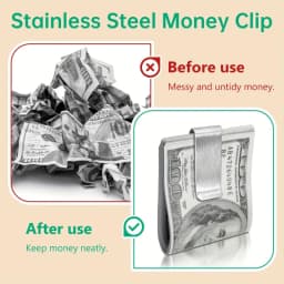 20PCS Stainless Steel Silver Slim Wallet for Men, Credit Card Holder, Metal Minimalist Pocket Cash Holder