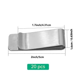 20PCS Stainless Steel Silver Slim Wallet for Men, Credit Card Holder, Metal Minimalist Pocket Cash Holder