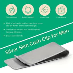 20PCS Stainless Steel Silver Slim Wallet for Men, Credit Card Holder, Metal Minimalist Pocket Cash Holder