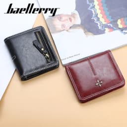 Baellerry New Short Women Wallets High Quality Slim Card Clips Zipper Female Coin Purses Photo Holder Mini Wallet For Girls