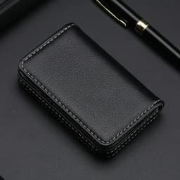 Sized Stitched PU Leather Credit High Quality Card Holder Visiting Business Card Case Wallet with Magnetic Shut for Men & Women