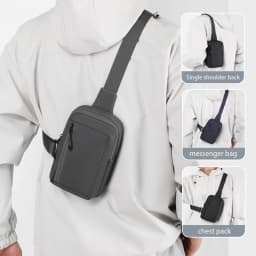 Men's Business Crossbody Bag 2026 New Model Chest Bag Men's Shoulder Bag Men's Small Crossbody Bag Waterproof Outdoor Backpack Hiking Phone Bag