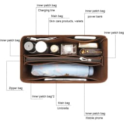 Detachable Felt Purse Insert Organizer for Luxury Handbag Speedy 25 30 35 Makeup Bag Shaper Liner Travel Inner Pouch