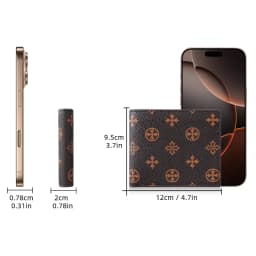 1Pcs-Baellerry Men's Vintage Floral Short Wallet, Classic Pattern Pu Leather Ultra-Thin Business Casual Wallet, Business Commuter Wallet