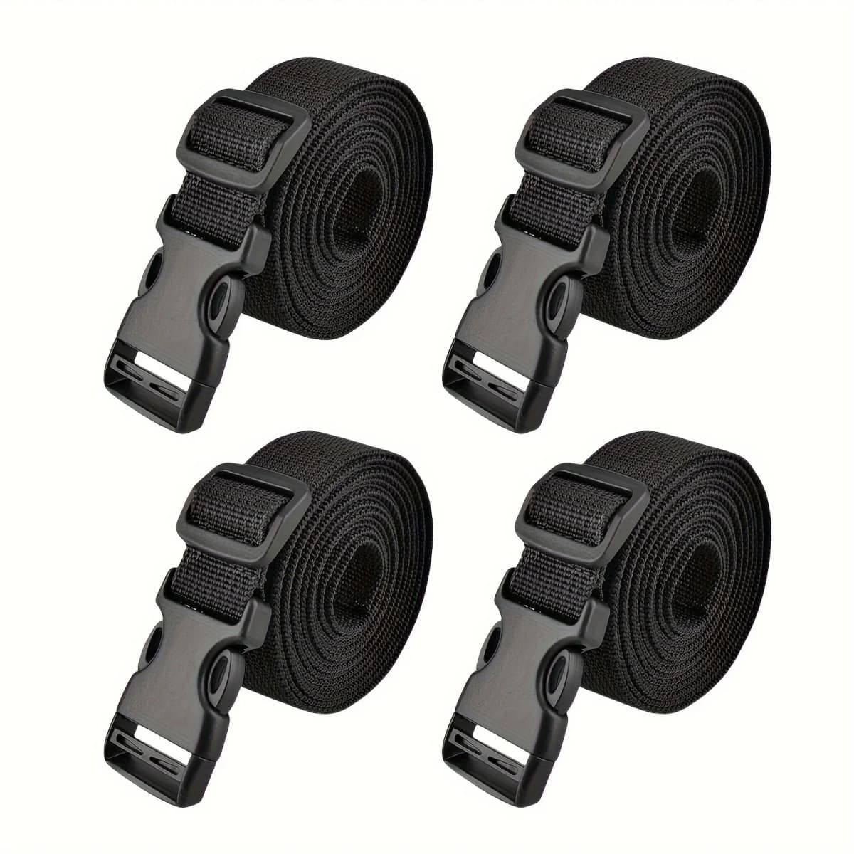 4pcs Adjustable Luggage Straps, Reusable Nylon Fasteners for Suitcase, Travel Packing, Bike Rack, Tent, Backpack, Cargo Securing