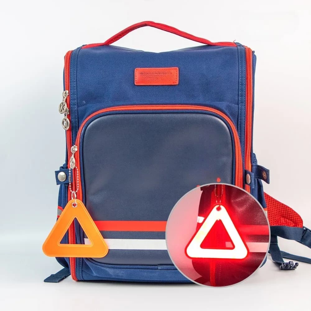 Reflective Pendant for School Bags, Triangle Safety Reflector, Student Safety Hanging Tag for Night Walking and Cycling