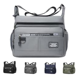 Men's Cross-Body Bag with Multi-Layered Pockets, Adjustable Shoulder Strap, Business Single-Shoulder Bag