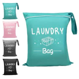 4 Colors Waterproof Travel Laundry Bag Wet Dry Organizer Pouch with Zipper Hanging Strap Portable Storage Bag