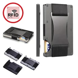 Minimalist Slim ANTI RFID Blocking Card Holder Men Aluminum Wallet Elastic Back Pouch ID Credit Case Unisex Travel EDC Purse