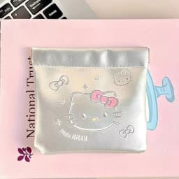 Portable travel data cable storage bag, coin purse, automatic closing spring clip, lipstick makeup bag, small inner storage bag,
