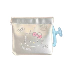 Portable travel data cable storage bag, coin purse, automatic closing spring clip, lipstick makeup bag, small inner storage bag,