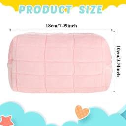 3-Piece Set of Plush Makeup Bags, Plaid Makeup Bag, Large Capacity Zippered Travel Toiletry Bag, Portable Multifunctional Storage Bag, Cute Makeup Brush Storage Pouch, Suitable for Women, Pink, Blue, White