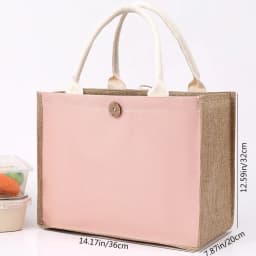 Laminating blank canvas bag DIY painting hand carry faux burlap bag solid color large capacity ladies handheld shopping bag