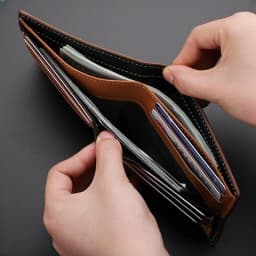 Fashion Men's Stripe Wallet Multi Function ID Credit Card Holder Two -fold Money Clip High Quality Leather Coin Purse